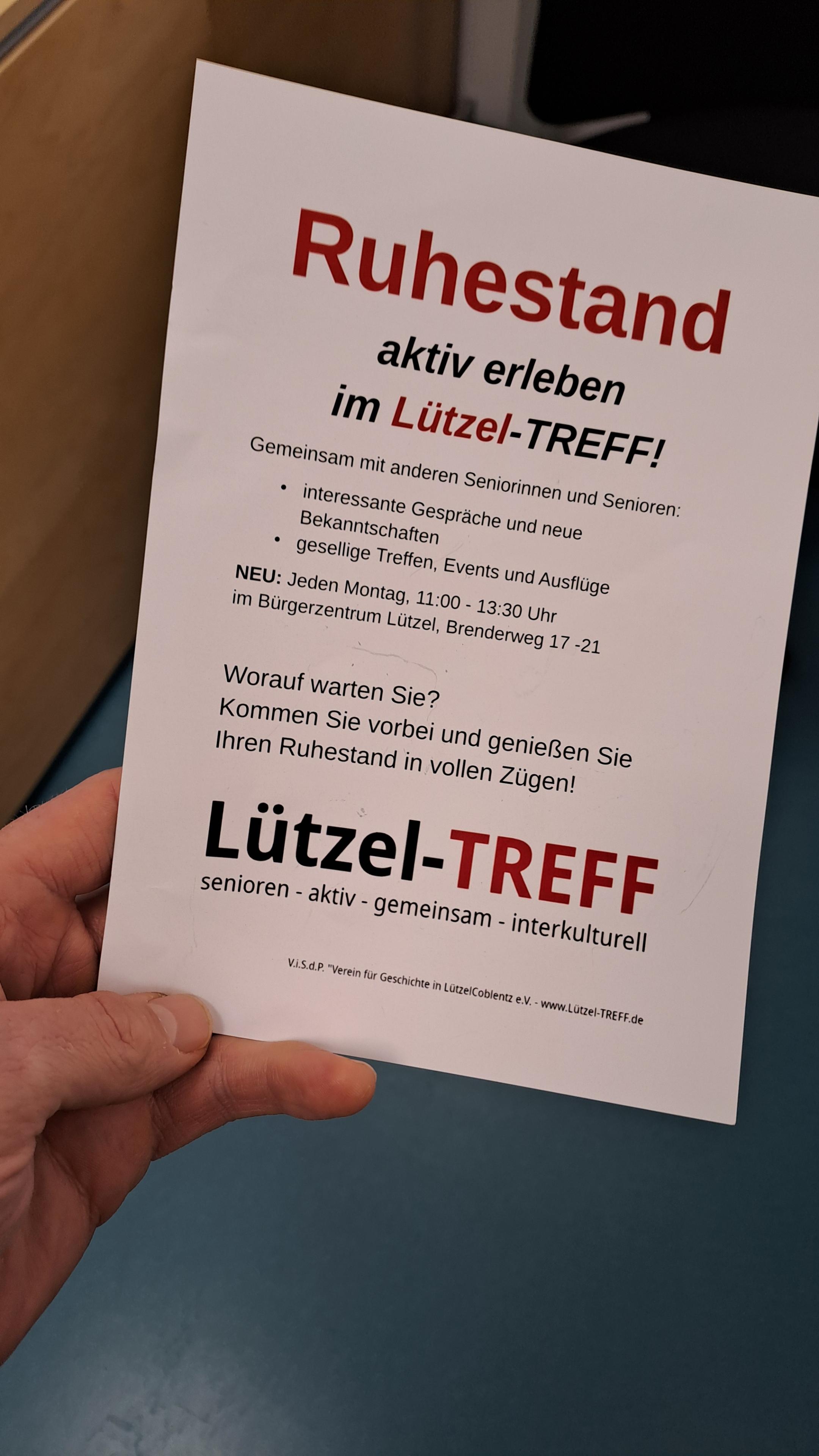 Flyer des Lützeltreffs